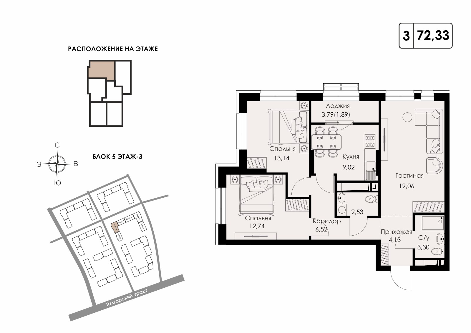 72.33 м²