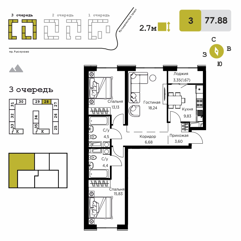 77.88 м²